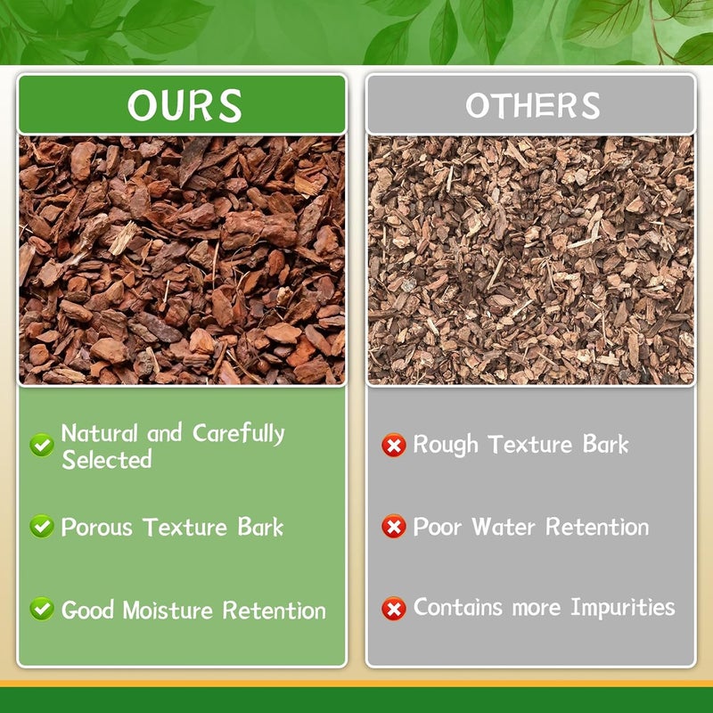 Legigo 6 Quarts Organic Orchid Potting Bark- All Natural Orchid Bark Potting Mix Pine Bark Wood Chips for Houseplant Mulch, Orchid Plants Root Development - Image 3